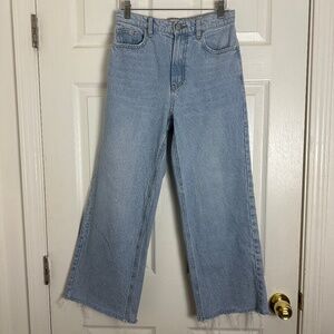 PacSun Y2K Fall 90s Light Wash Cotton Crop Wide Leg Denim Jeans Women Size 25